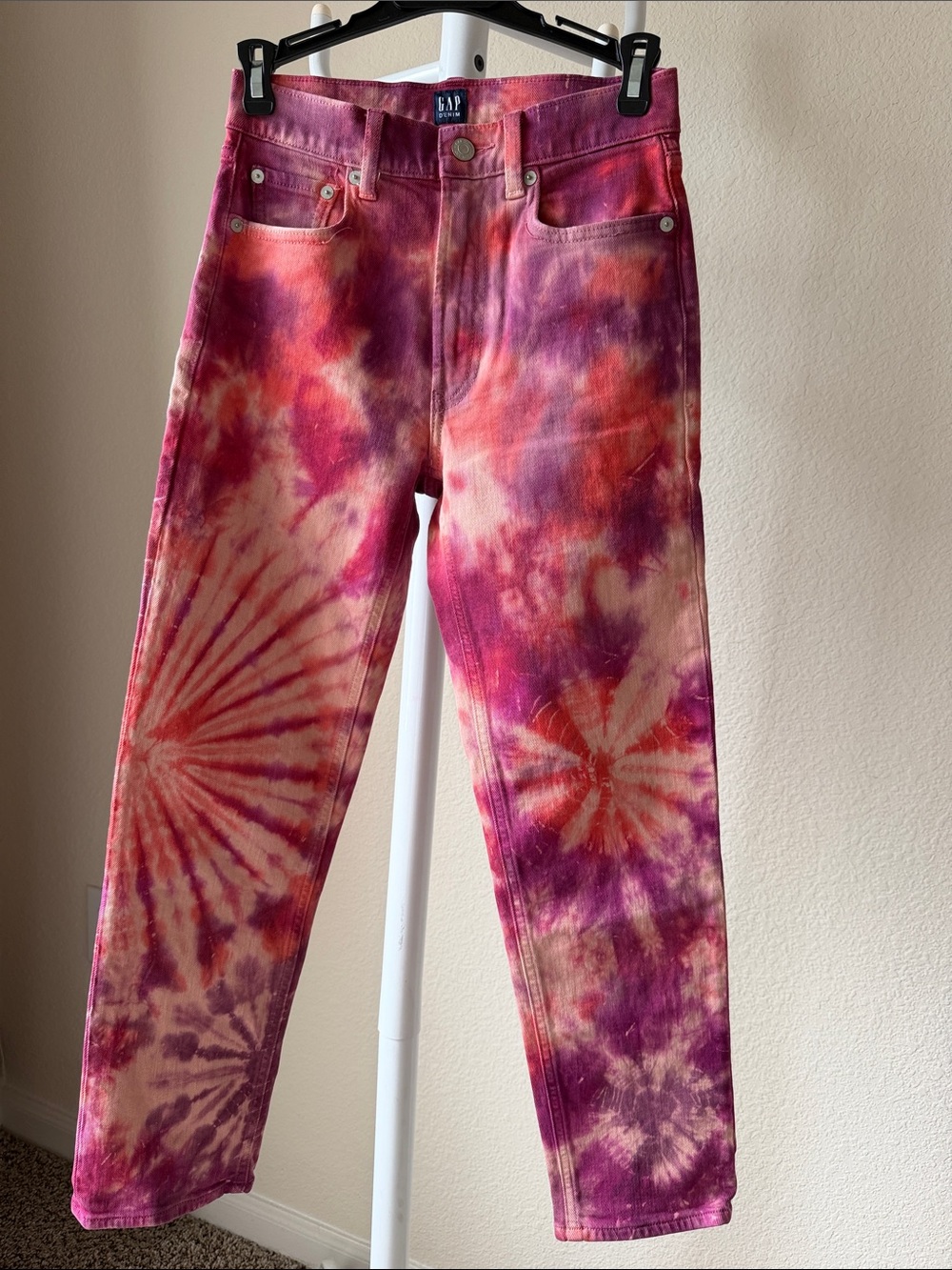 GAP Tie-Dye Jeans in Pink, Purple & Coral